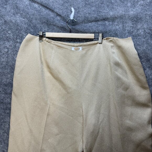 Talbots Dress Pants Womens Plus 24W Gold Side Zip Straight Silk Wool High Rise - Picture 4 of 12
